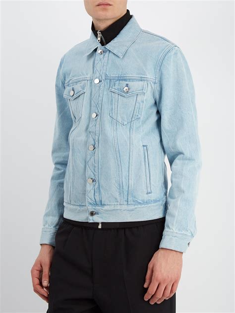 givenchy tapered denim cotton jacket with tape in back|GIVENCHY Denim Jacket for Men .